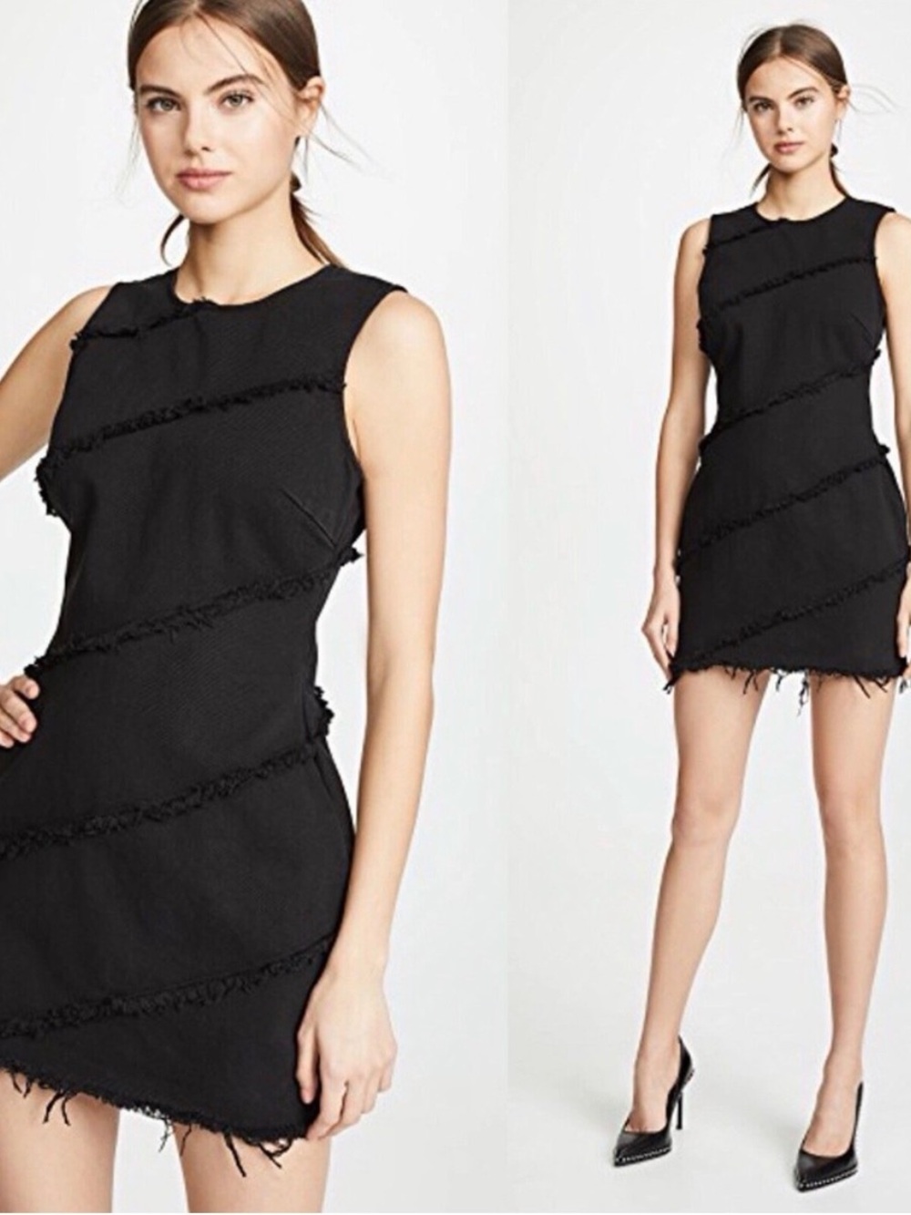 Alexander Wang Sleeveless Black Denim Shift Dress a perfect LBD! size US10